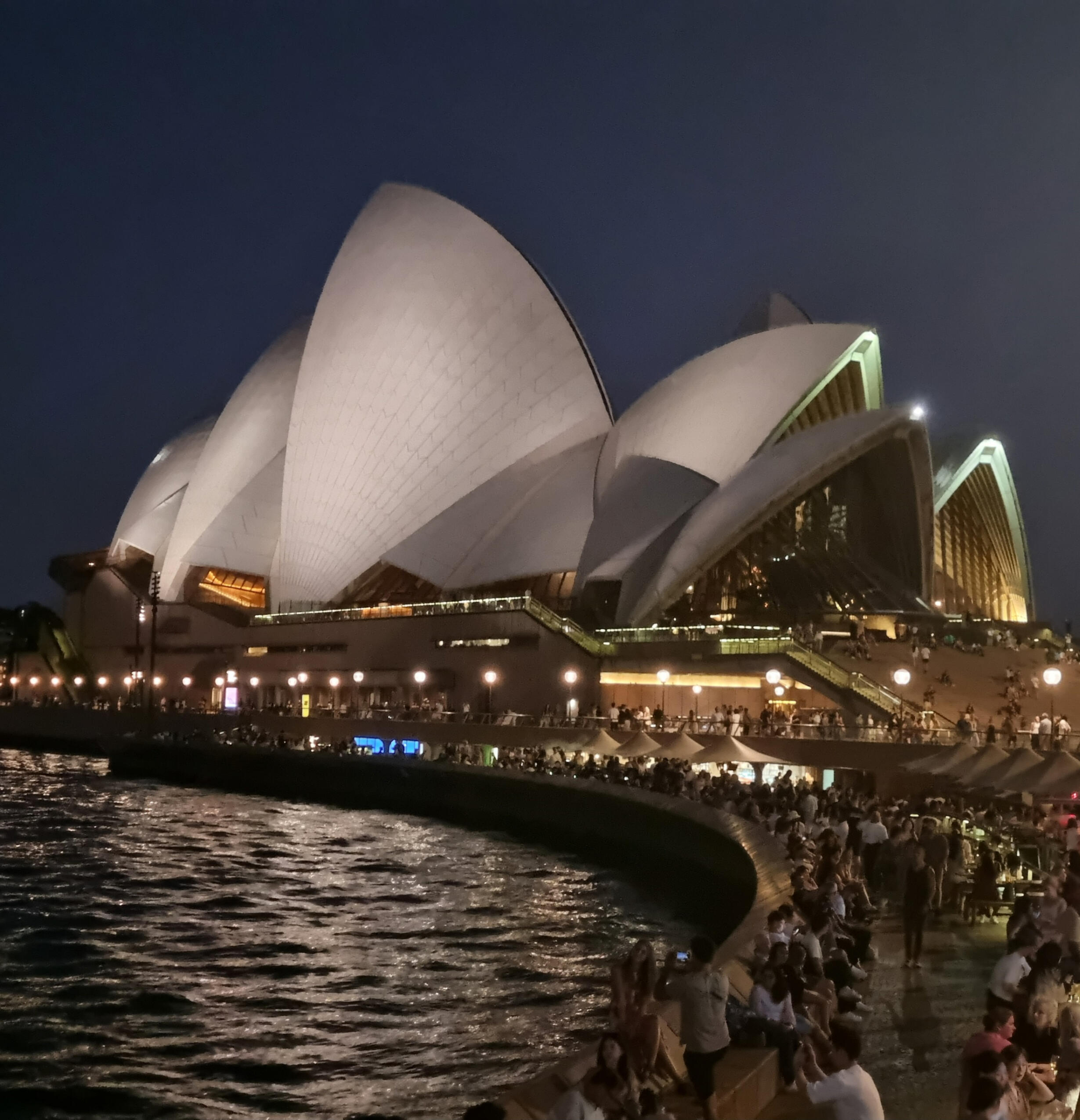 Nighttime shot of the Sydney Opera House taken January 21 2024